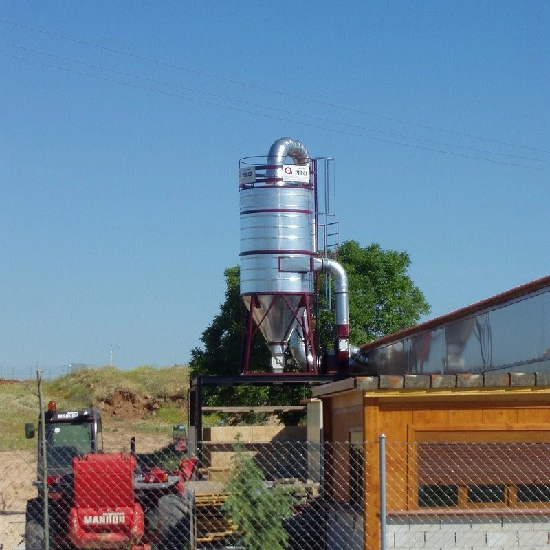 Filtros con limpieza de mangas por vibración con descarga a silo de construcción