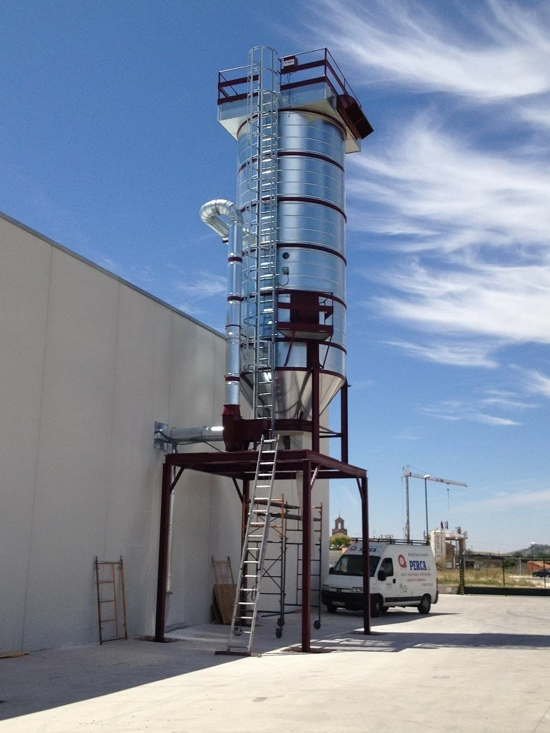 Silo-filtro con limpieza automática de mangas por aire comprimido