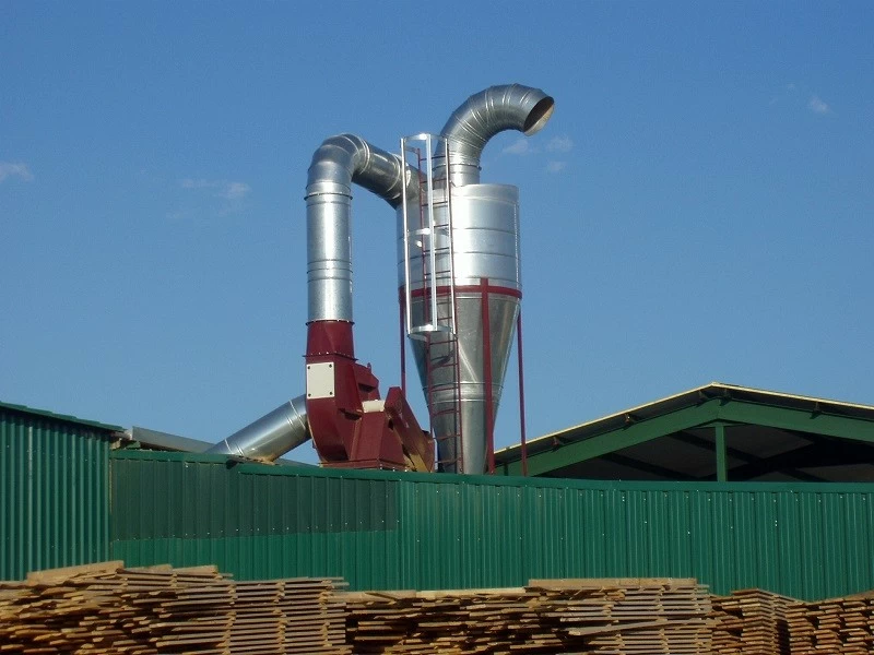 Ciclones con descarga a silo de construcción