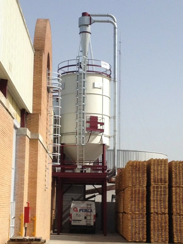 Ciclones en circuito cerrado para descarga a silo metálico