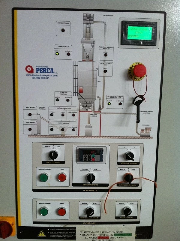 Filtros con limpieza de mangas por aire comprimido y descarga a transporte neumático