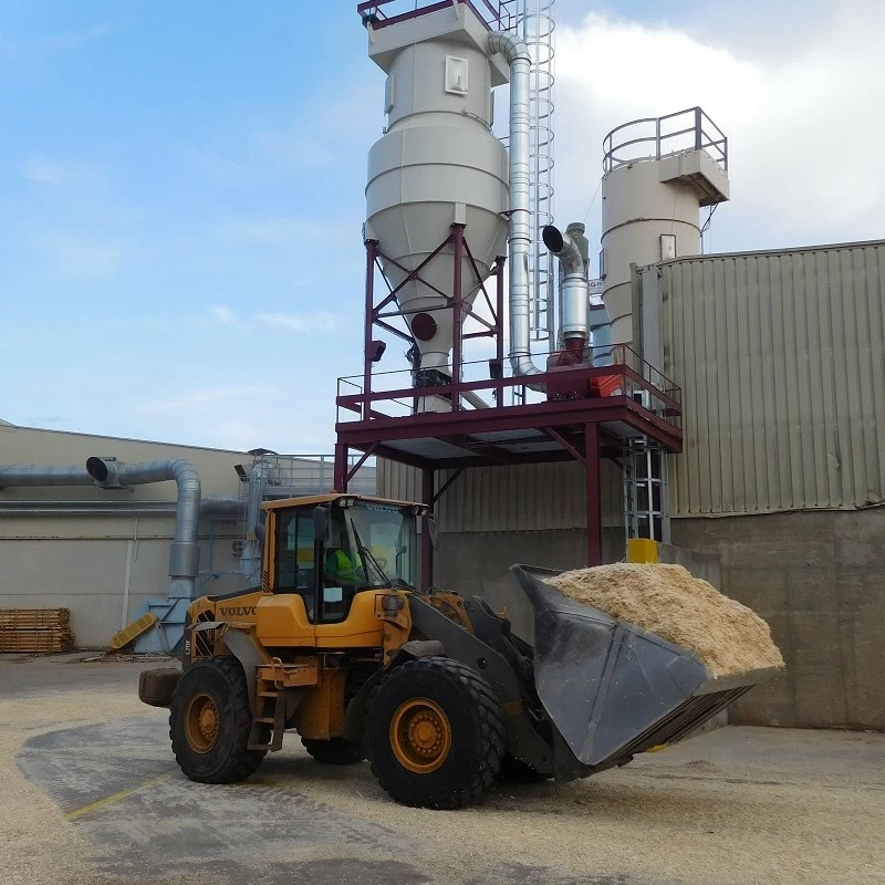 Filtro microjet con descarga a silo de construcción para transporte neumático de residuos